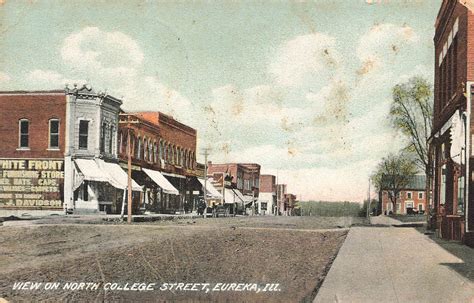 eureka il illinois north college street postcard prater collectibles