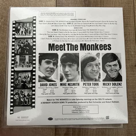 THE MONKEES S T 2021 Run Out Groove Ltd Ed Of 1000 Yellow Vinyl 2 LP