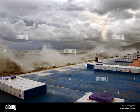 palermo  stormy weather sicily italy stock photo alamy