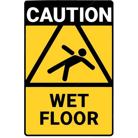 Premium Vector Caution Wet Floor Warning Sign