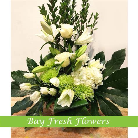 White Lilies And Roses Sympathy Arrangement Buy In Vancouver Fresh