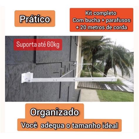 Varal De Roupa Articulado Retratil 4mt X 50cm 60kg Aluminio Shopee Brasil