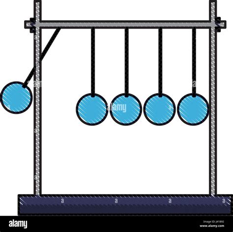 Drawing Newtons Cradle Momentum Pendulum Metal Stock Vector Image Art