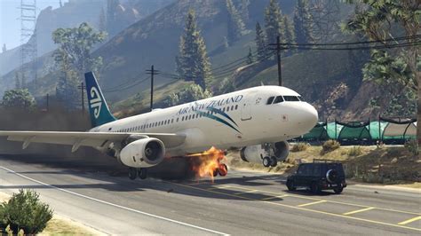 Airbus A Emergency Landing On Busy Highway Gta Youtube