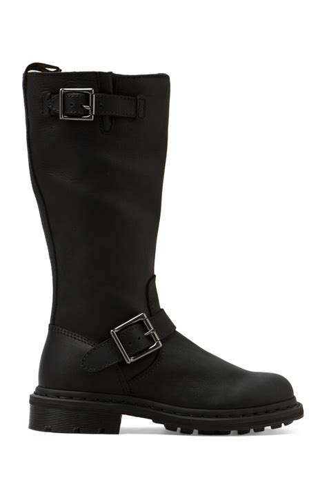 Dr Martens Robin Tall Biker Boot In Black Lyst