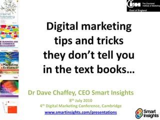 Digital Marketing Tips And Tricks Dave Chaffey Smart Insights PPT