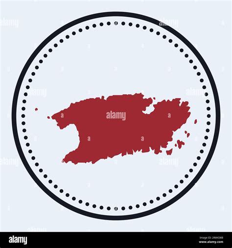 Vis Round Stamp Round Logo With Island Map And Title Stylish Minimal