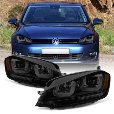 Par De Faros Ahumados Lupa Y Led U Volkswagen Golf 2015 2016 12 495