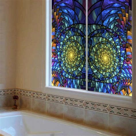 Custom Size Window Film Stained Glass Stickers Static Cling Etsy