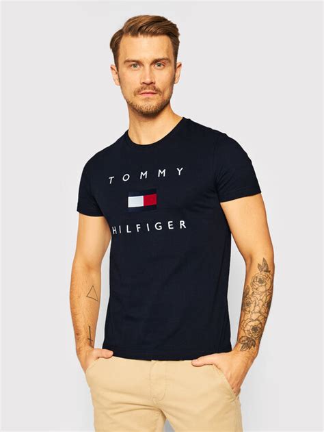 Tommy Hilfiger T Shirt Flag Mw0mw14313 Bleu Marine Regular Fit Modivo Fr