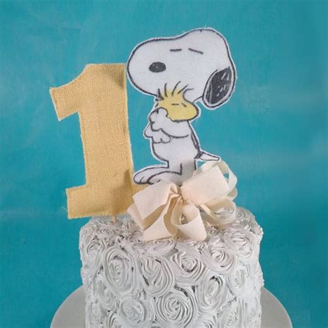 Peanuts Cake Topper Fabric Snoopy Birthday Party Cake Top Etsy