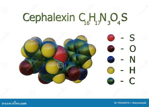 Cefalexin Antibiotic Drug Molecule Cephalosporin First Generation