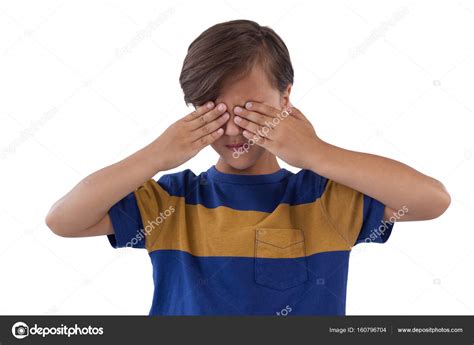 Cute Boy Covering His Eyes Stock Photo By ©wavebreakmedia 160796704