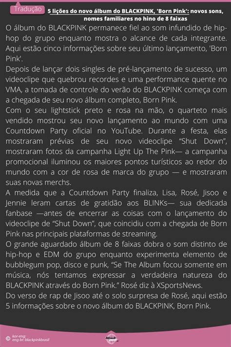 BLACKPINK BRASIL On Twitter Record Academy Sobre O BORN PINK