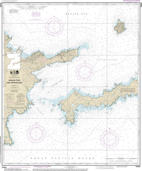 Noaa Nautical Chart Kanaga Pass And Approaches Paper