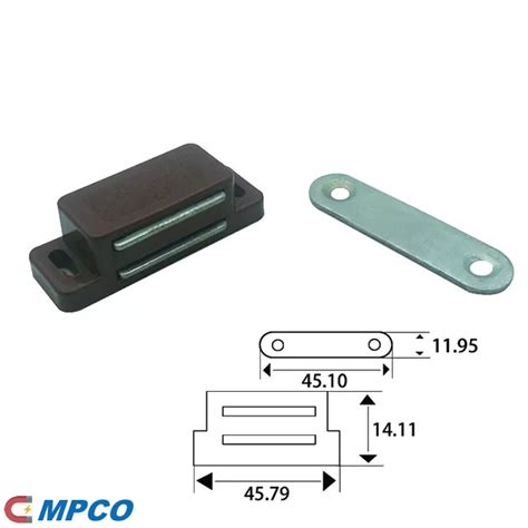 Brown Plastic Covered Cabinet Magnetic Latch MPCO Magnets