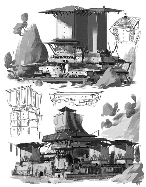 ArtStation Building Sketches Week 2 2017 Hue Teo Concept Art