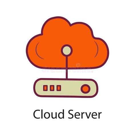 Cloud Server Fill Outline Icon Design Illustration Data Symbol On White Background Eps 10 File