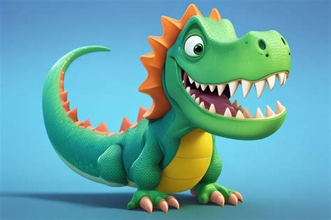 Personagem De Desenho Animado Dinossauro Foto Premium