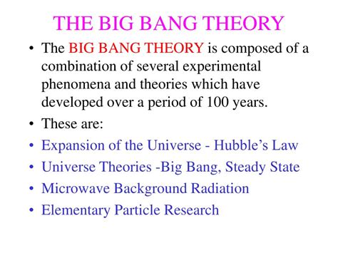 Ppt The Big Bang Theory Powerpoint Presentation Free Download Id