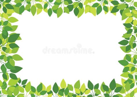 Green Clover Leaves Leaf Border Frame Stock Illustration Illustration