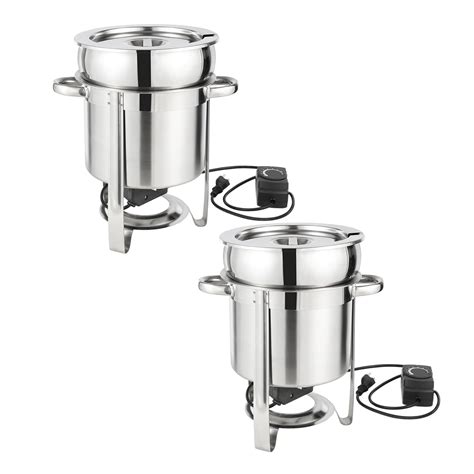 Restlrious Soup Chafer Qt Stainless Steel Round Soup Warmer With