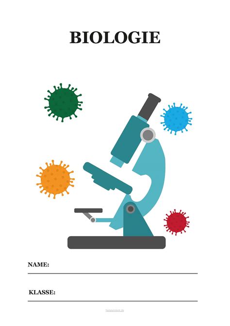 Biologie Deckblatt Deckblätter für Bio als PDF happycolorz de