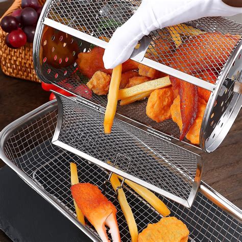 Replacement Rotisserie Cage Air Fryer Rotating Drum Round Roller Rotisserie Basket For Instant