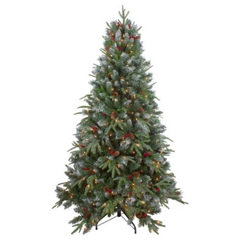 Northlight 7ft Pre Lit Frosted Mixed Berry Pine Artificial Christmas