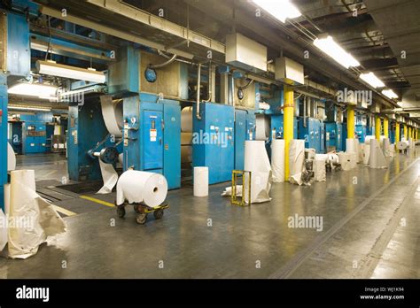 Interior view of a newspaper factory Stock Photo - Alamy