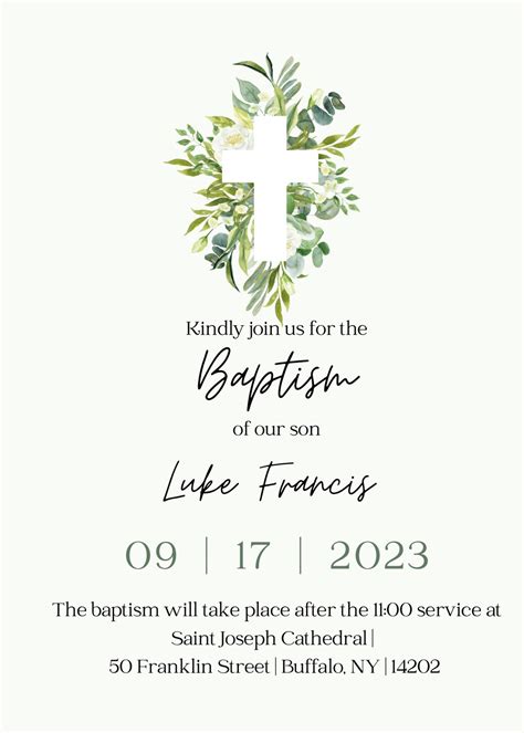 Editable Baptism Invitation Digital Download - Etsy