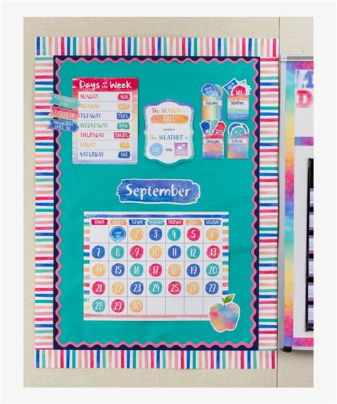 Download Transparent Watercolor Calendar Bulletin Board Display Set