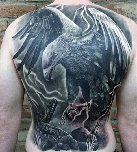 50 Amazing Eagle Back Tattoo Designs for Men