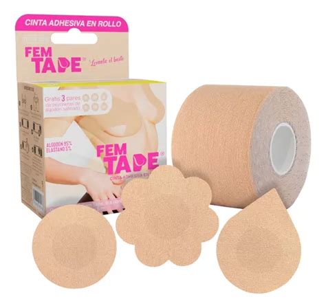 15 Pack Cinta Adhesiva Levantamiento De Busto Fem Tape 5 Mts