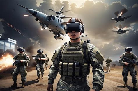 Premium AI Image | VR Reality War Simulation