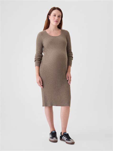 Maternity Cashsoft Rib Midi Sweater Dress Gap