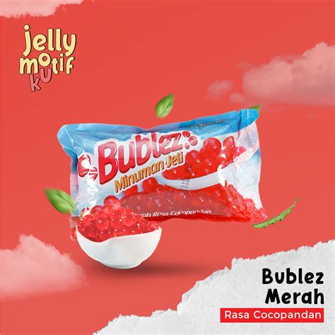 Topping Minuman Bublez Jelly Mutiara Merah Rasa Cocopandan 500gr