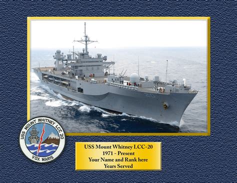 USS Mount Whitney LCC-20 Custom Personalized 8.5 X 11 Print of US Navy ...