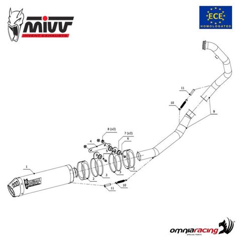 Mivv Oval Full Exhaust System Not Homologated X Titanium For Ktm