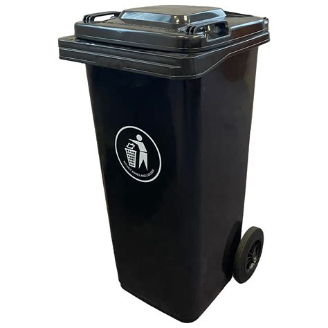 litre blackgrey express wheelie bin  waste rubbish