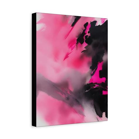 Hot Pink Art Print Hot Pink Art Pink Black Art Print Hot Pink Canvas Hot Pink Painting