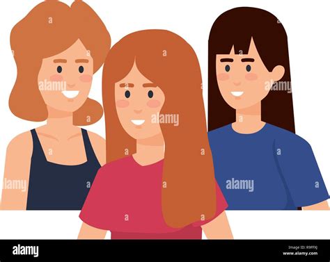 Group Of Women Characters Stock Vector Image And Art Alamy