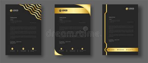 Corporate Modern Golden And Black Color Luxury Business Letterhead