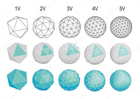 Set Of Geodesic Spherical Icons Stock Vector Image By Katerinarimovna