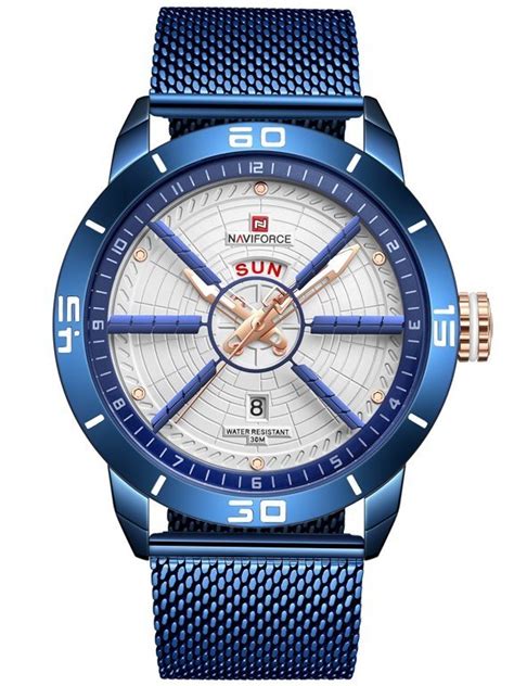 Zegarek M Ski Naviforce Nf Zn D Blue Silver Box Naviforce