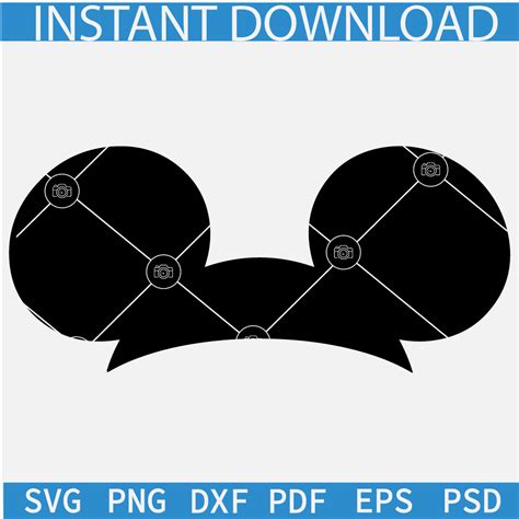 Mickey Ears Silhouette Svg Disney Ears Vector Svg Mickey Mouse Ears Svg