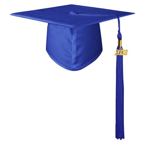 Graduationmall Unisex Adult Matte Graduation Cap With 2023 Tassel Royal