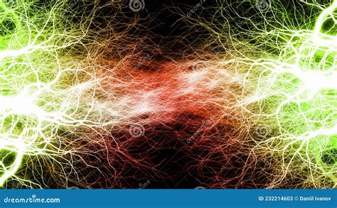 Fire And Ice Abstract Fractal Lightning Stock Illustration