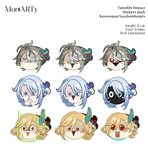 Jual Genshin Impact Sticker Set Sacabambaspis Fanmerch Shopee