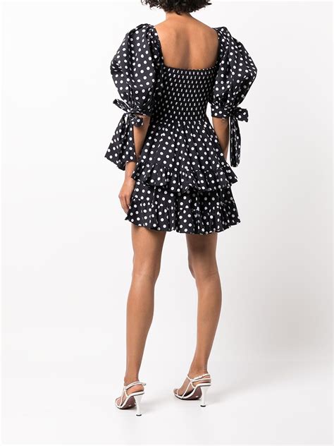 Caroline Constas Polka Dot Print Tiered Dress Farfetch